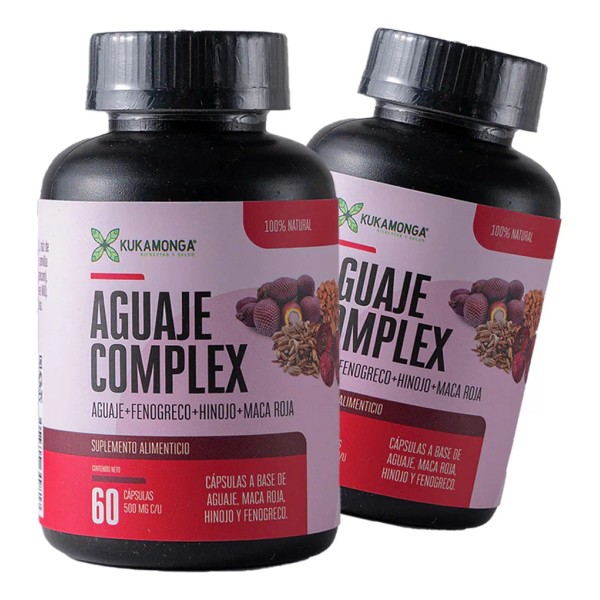 Kit 2 Aguaje Fenogreco Hinojo Maca Roja 60 Cpsulas Sabor