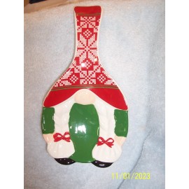 Unbranded Mr. & Mrs. Christmas Gnome Ceramic Spoon Rests 4.5" X 9" New No Box Or Tag