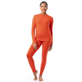 Fruit of the Loom Women's High Neck Top and Legging Thermal Set, 3X-Large Red