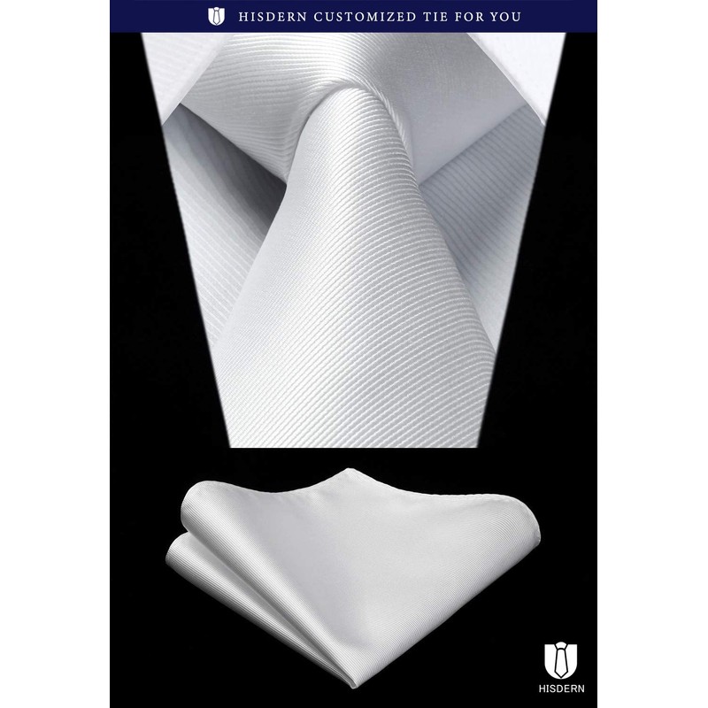 Hisden TL-03S Plain Shiny Necktie Chief Set, Men's, Formal Business,