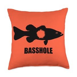 Angler, Fischer, Angel Fish Fish Outifts And Gifts Angel, Angler, Fisherman Outfit Bass Fishing Throw Pillow, 18x18, Multicolor