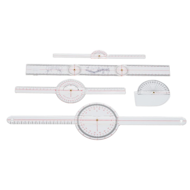 5Pcs Finger Small Joint Goniometer Clear Scale Transparent PVC Finger