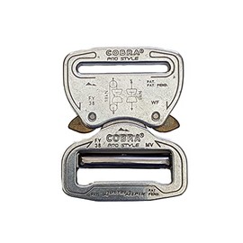 AUSTRIALPIN COBRA Pro Style Quick Release Belt Bag Luggage Backpack Adjustable Buckle (38mm (1.5"), Polished (Silver))