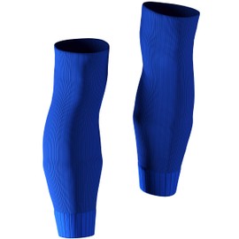 Tekkerz - Manga de pierna compatible con calcetines de agarre, la mejor alternativa al fútbol, fútbol, hockey, rugby, Azul Real, Extra Long