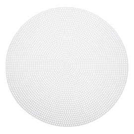 MECCANIXITY 5pcs 9" Plastic Mesh Canvas Sheet 13 Count Round Needlepoint Blank Canvas for Embroidery Knit Crochet Acrylic Yarn Crafting, White