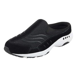 Easy Spirit Women's Traveltime Mule, Black Suede, 8.5 X-Wide