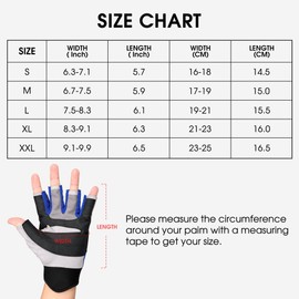 FitsT4 Sports Sailing Gloves 3/4 Finger and Grip Great for Sailing, Yachting, Paddling, Kayaking, Fishing, Dinghying Water Sports for Men and Women Blue L