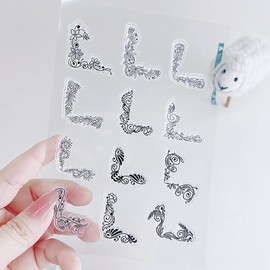 12pcs Corner Lace Flower Clear Stamps for Card Making Decoration DIY Scrapbooking,Border Lace Flower Silicone Transparent Seal Clear Stamps for Embossing Album Decor Craft.