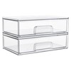 Vtopmart 12.1''W Clear Stackable Storage Drawers,2 Pack Acrylic Plastic Organizers