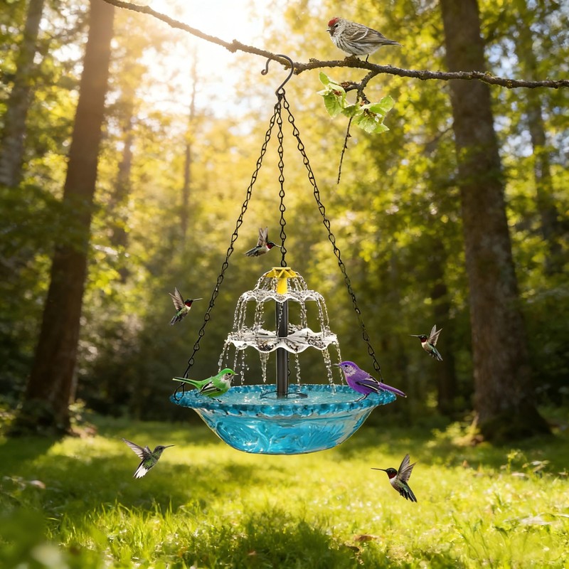 Solar Cascade Hanging Bird Bath Fountain,Solar Hanging Bird Bath Fountain,Solar