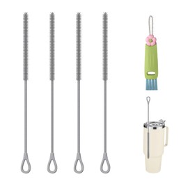 5 StüCk Silikon StrohhalmbüRsten, Silikon Strohhalm BüRste,6mm+9mm Extra Lang Mit Biegbarem Stahlkern, Passend FüR Glasstrohhalme, Metallstrohhalme Und Trinkbecher, Inkl. 1 BecherdeckelbüRste