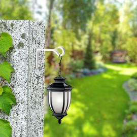 Monarch Abode 20050 Wall Mount Plant Hook Premium Metal Decorative Hanging Bracket for Plants Bird Feeders Planters Home Decor, Heavy Duty, 6 inch, Set of 2, Classic White