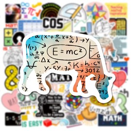Cute Math Stickers, I Love Math Decals, 50PCS Funny Maths Funimost Vinyl Waterproof Stickers for Water Bottle Laptop Phone Scrapbook, Maths Related Sticker for Kids,Teens, Students