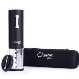CHEER Electric Wine Opener with USB Rechargeable Lithium Battery with Foil Cut, Carrying Bag (Black) 7717-1795-012