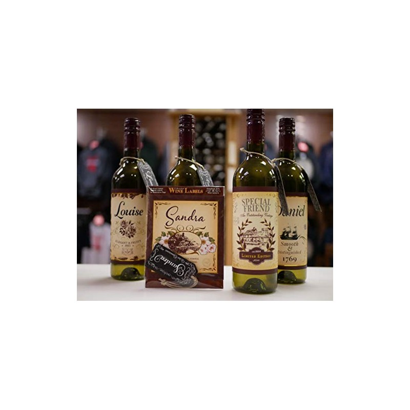 Mulberry Studios Sandra Wine Label, 2 Front and Back Labels