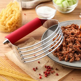 Spring Chef Dough Blender, Top Professional Pastry Cutter with Heavy Duty Stainless Steel Blades, Large Size, Red