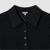 JAJU Women's Crochet Collar Short Sleeve Knit_Black
