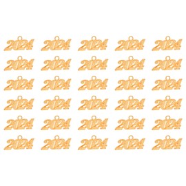 PATIKIL 2024 Graduation Tassel Charm, 30 Pcs Alloy 2024 Year Large Letter Charm for Graduation Tassel Graduation Cap Necklace Pendant DIY Key Making, Gold, 39x19mm