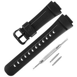 Resin Watch Strap Replacement for Casio for G-Shock G2900, G2900F, G2900BT watch bands for men(Black/Black Buckle)