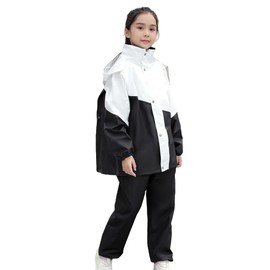 LJZM Kids Raincoat, Top and Bottom Separate, Children, Rain Suit, Compatible with School Bags, Rain Gear, Kappa, Rainwear, Juniors, Boys, Girls, Unisex, Rainy Season Protection, Kindergarten, School,