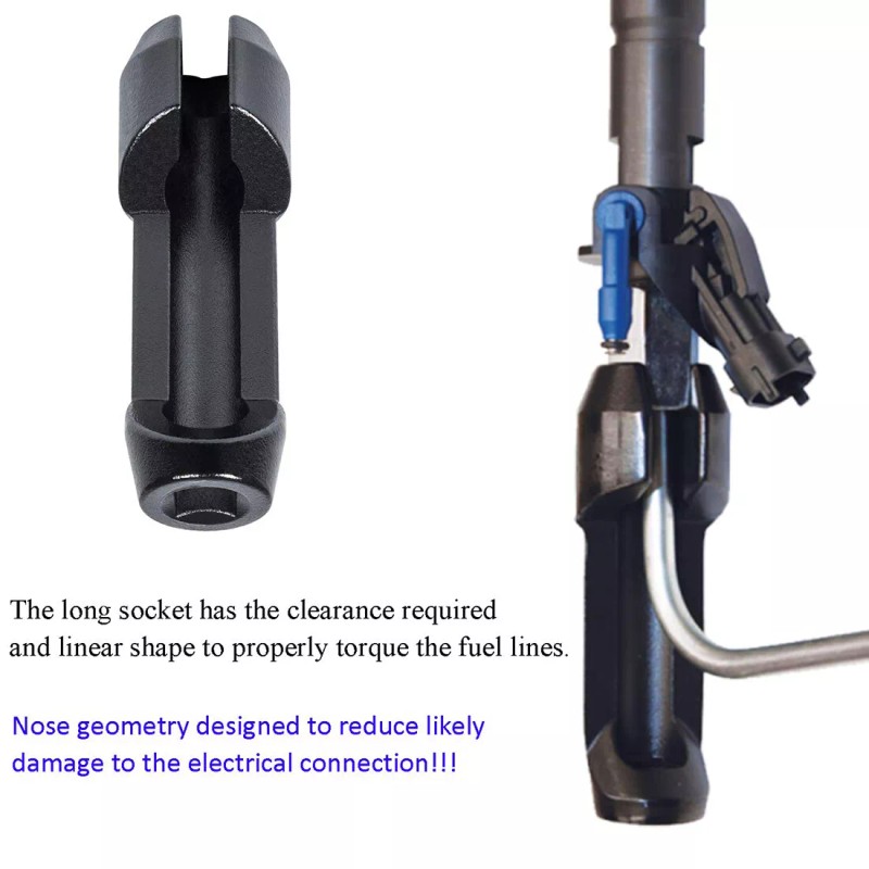 LL-Auto Fuel Injector Line Removal Tool 17MM Socket for 6.7L