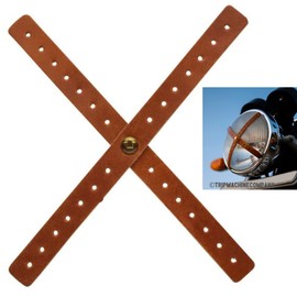 Trip Machine Company Genuine Leather Headlight X Universal Bike Accesories Easy to install (Perforated Vintage Tan)