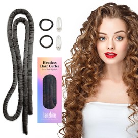 Lanzhire Diadema para Rizar Pequeña Sin Calor, Diadema para Rizar Fina Sin Calor para Cabello Largo Y Corto, Sin Rulos para Dormir, Diadema para Rizos Sin Calor Durante La Noche (Negro) 1 Unidad (Paqu