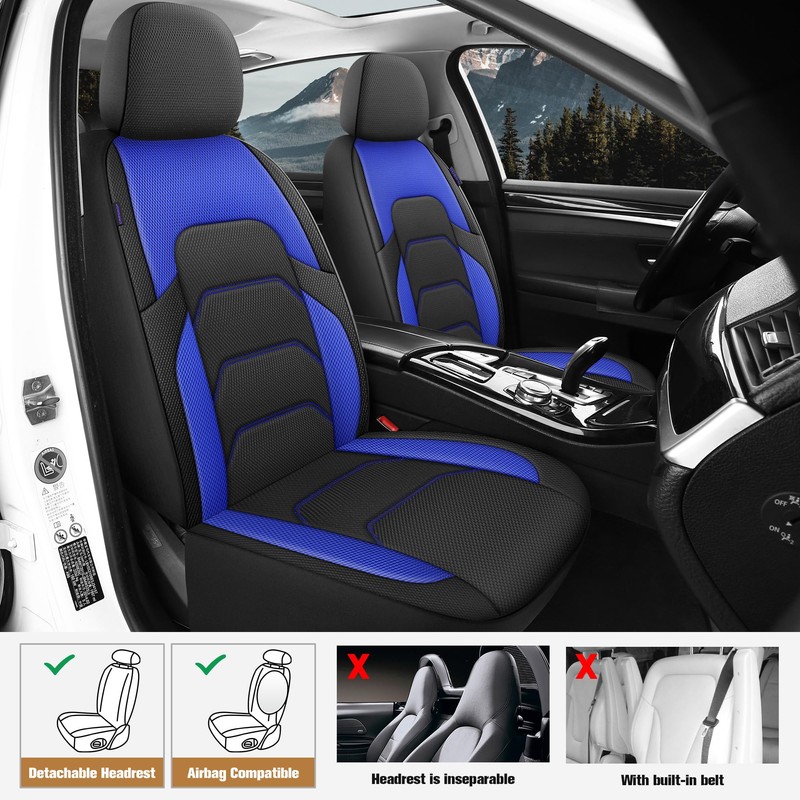 CAROMOP 3D Air Mesh Car Seat Covers 2 Front Seats,Breathable
