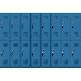 Haoyiyi 6x4ft Storage Cabinets Backdrop Blue Metal School Gym Black Handles Locks Background Stadium Locker Room Storage Photography Student Swimming Pool Artistic Portrait Photo Props