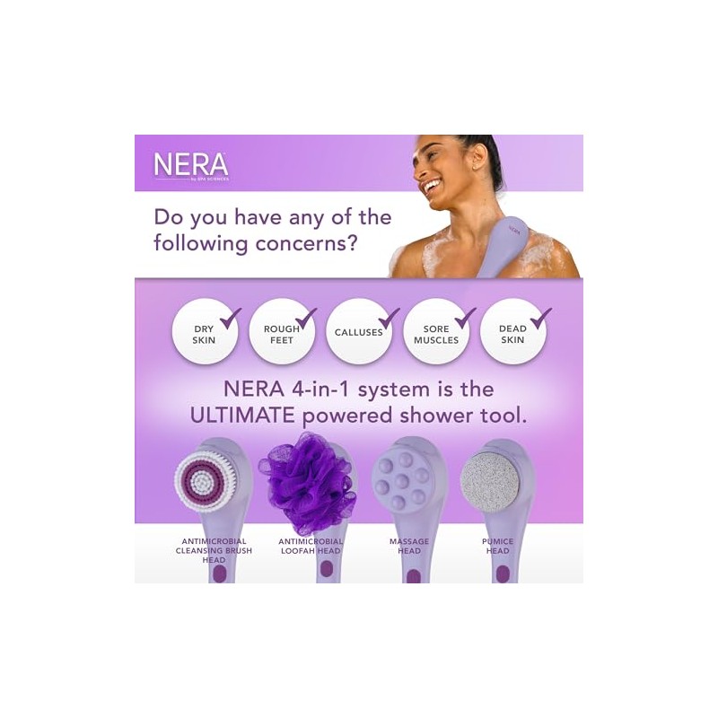 Spa Sciences Nera Cepillo Corporal Ducha Baño Exfoliación Limpieza Profunda