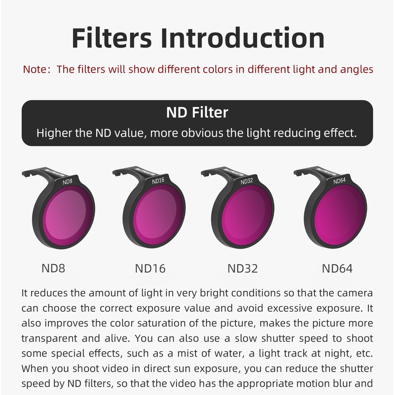 CERFFOOL Filter for DJI NEO Lens Protection Drone Accessories (MCUV+CPL+ND32+ND64)