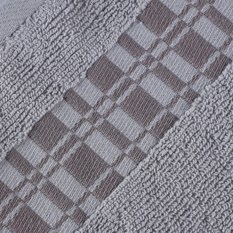 Superior 6-Piece Cotton Towel Set, Geometric Design, Dobby Border, Plush