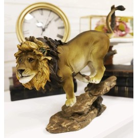 10 3/4" Pride Rock King of The Jungle Savannah Lion Wildlife Home Statue Simba