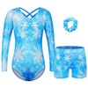 BAOHULU Gymnastics Leotards for Girls Long Sleeve Sparkly Dance Outfit