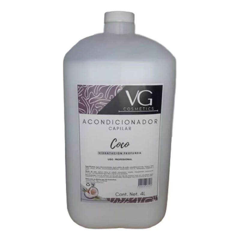 vg cosmetics Acondicionador De Coco 4 Litros Uso Profesional Vgcosmetic