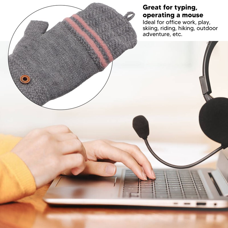 Heated Mitten Gloves Double Sided Heating Promote Blood Circulation USB