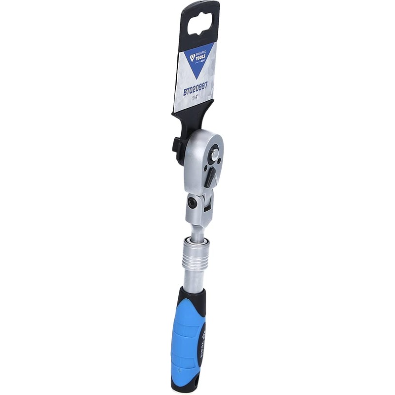 BRILLIANT TOOLS BT020997 1/4 Inch Telescopic Reversible Ratchet with Flexible