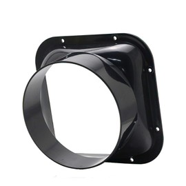 TiCoast Straight Pipe Flange Duct Connector Flange ABS Plastic Ventilation System Plumbing Components Black (Square-100mm)