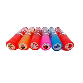 Lip Shiner Roll-On Fruit Lip Gloss by Beauty Treats; 6 Piece Assortment Set, 0.25oz / 7g each