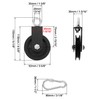 QWORK® 2 x 90 mm pulley with swing strap, carabiner