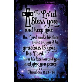 Galaxy Inspirational Wall Sign The lord bless you & keep youâ€¦ numbers bible verse religion Metal Wall Sign Decor Funny Gift