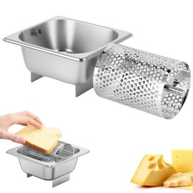 ZONJIE Stainless Steel Butter Roller, 1.5 Litre Butter Dispenser with Stand, Durable and Efficient Butter Spinner for Butter Making, Ideal for Commercial, Kitchen, Cornbread and Steaks