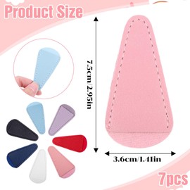AOZUO 7Pcs Leather Scissors Sheath, Embroidery Scissors with Cover, Scissor Tip Covers Colorful Scissors Cover Protector Sewing Scissor Sheath for Quilting Crafts Portable Beauty Tool Protection Cover