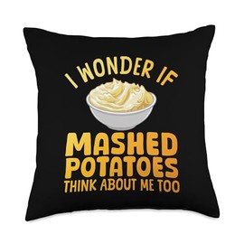 Mashed Potato Art for Men Women Thanksgiving Mashed Potato Throw Pillow