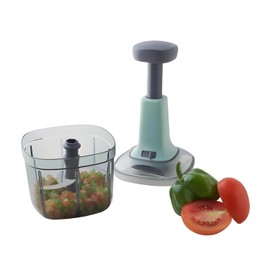 Anjali Food Chopper, Ultra Large Handheld Vegetable Chopper for Onion, Garlic, Nuts & More | Manual Push Cutter with Stainless Steel Blades | Dishwasher-Safe