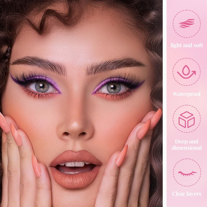 WALWAL Fox Fake Eyelash, Natural Curl Fake 3D Volume Mink