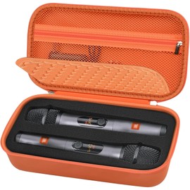 Wireless Microphone Case Compatible with JBL Wireless Two Microphone/for JBL Partybox, Handheld Dual Mic Travel Storage Bag for Receiver, Batteries and Other Accessories -Orange(Box Only)