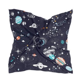 PMAIHNAS Space Galaxy Constellation Silk Scarf Head Hair Wraps Bandana Square Satin Head Scarf for Women
