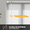 No Drill L-Shaped Vinyl Cordless Mini Blinds,White,23.5" Wx 36" H