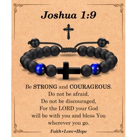 Easter Basket Stuffers Baptism Confirmation First Communion Christian Religious Gifts for Boys Kids Teens Men -Inspirational Cross Bracelet Birthday Christmas Valentines Fathers Day Stocking Stuffers